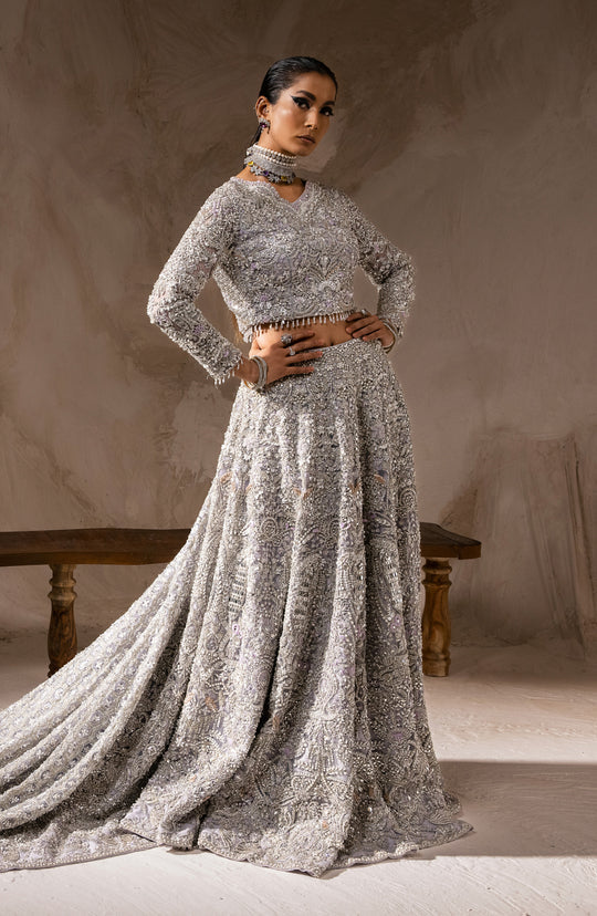 Embellished Lehenga and Choli Pakistani Bridal Dress Online