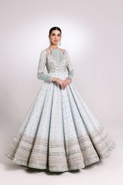 Embellished Pakistani Bridal Dress in Pishwas Style Online