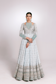 Embellished Pakistani Bridal Dress in Pishwas Style
