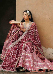 Embellished Pakistani Bridal Dress in Pishwas and Sharara Style