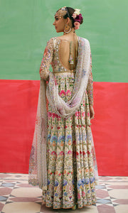 Embellished Pakistani Bridal Pishwas Frock and Dupatta Online