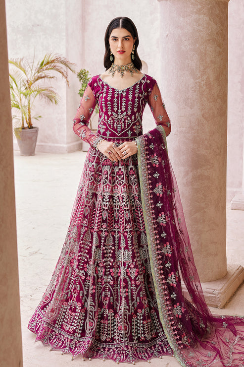 Embellished Pakistani Bridal Pishwas Frock and Dupatta