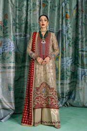 Embellished Pakistani Wedding Dress in Premium Tissue