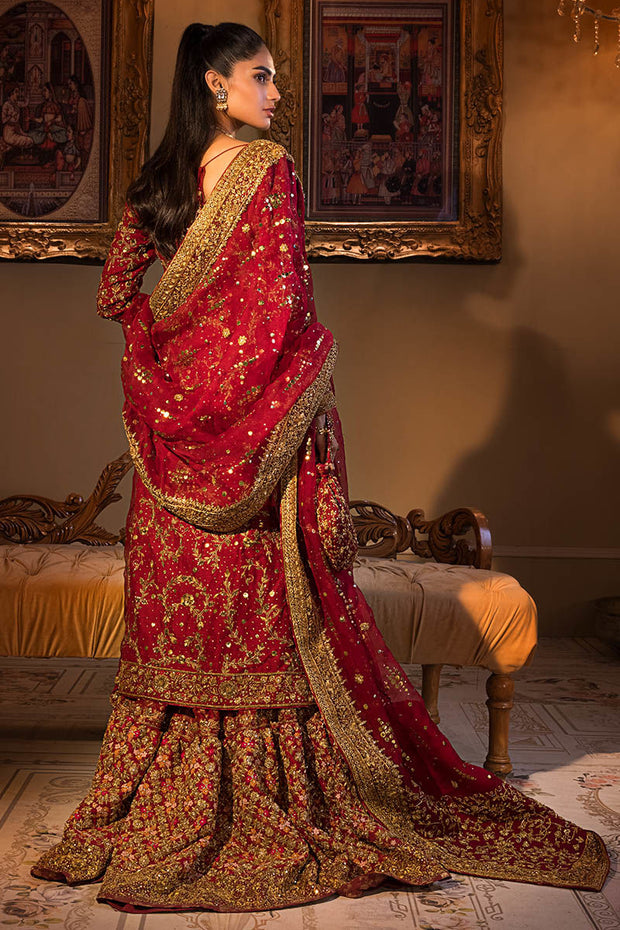 Embellished Red Kameez Lehenga Pakistani Bridal Dress
