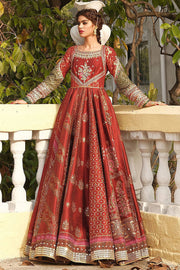 Embellished Red Silk Pishwas Pakistani Wedding Dresses