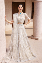 Embellished White Bridal Lehenga Choli and Dupatta