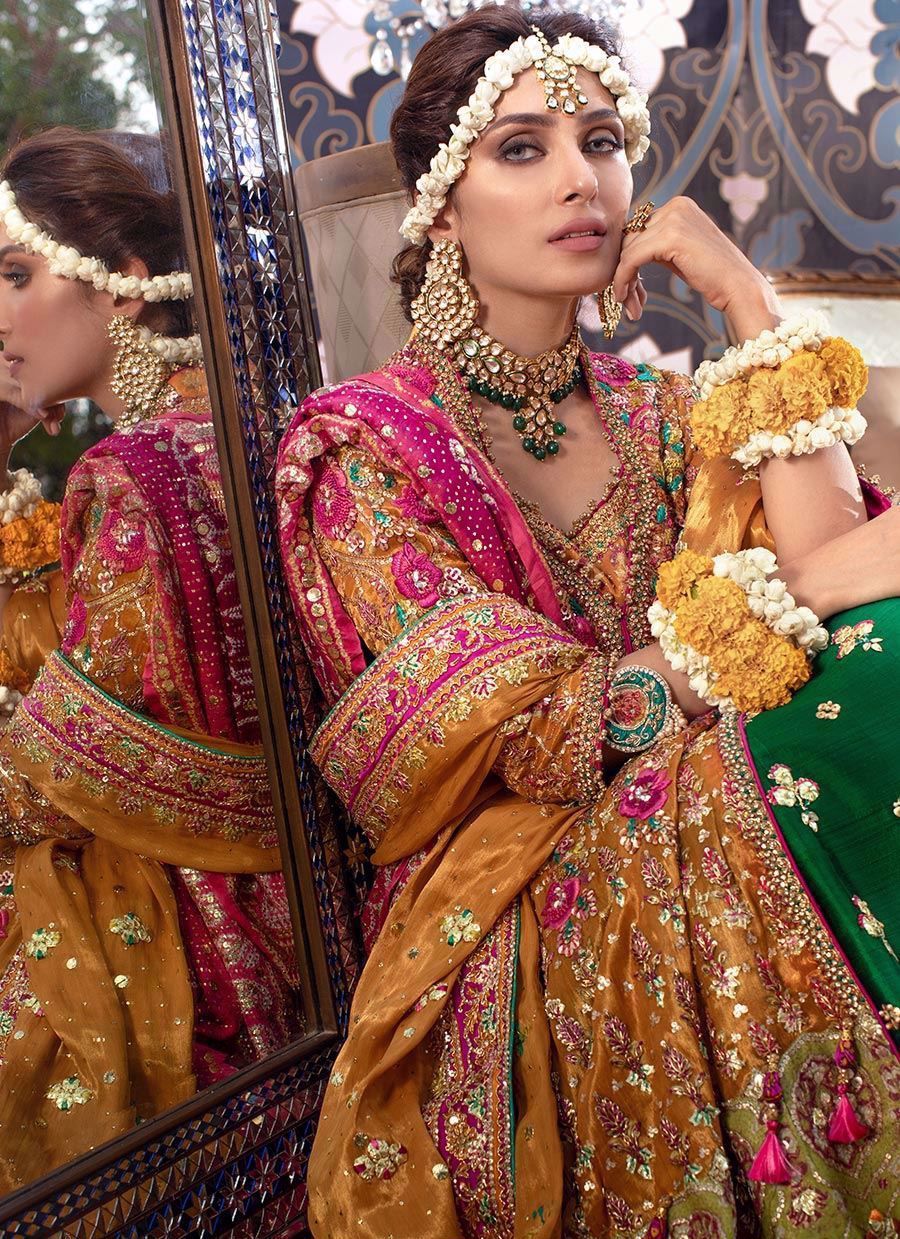Embellished Kalidaar Rangeen Pakistani Bridal Lehenga