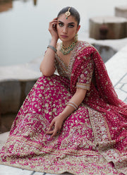 Embellished Traditional Pakistani Bridal Dress Pink Lehnga Choli