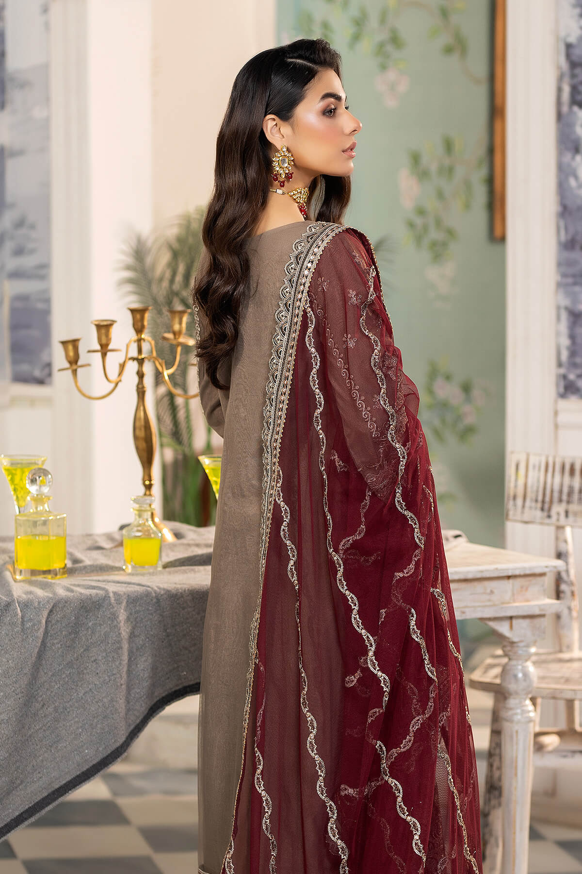 Pakistani Party Wear Dresses Online Shopping 2026.Embroidered Kameez Trouser Style Pakistani Party Dress - Nameera by Farooq