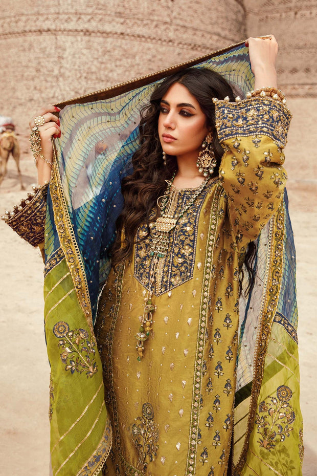Embroidered Mustard Salwar Kameez Pakistani Party Dress
