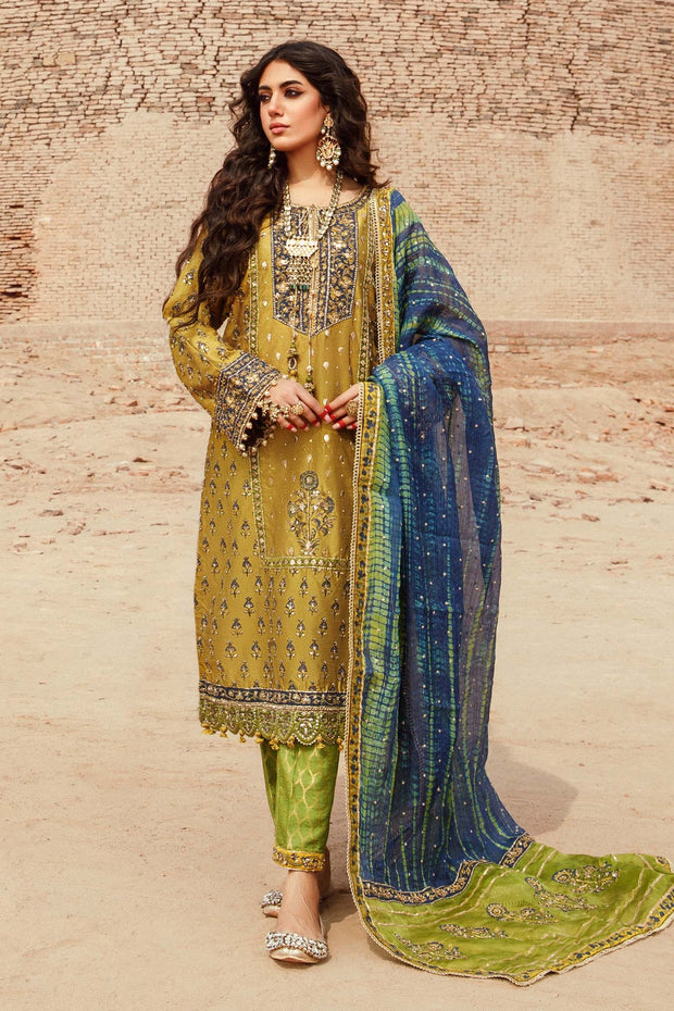 Embroidered Mustard Salwar Kameez Pakistani Party Dresses