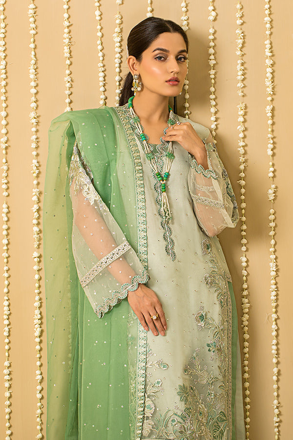 Embroidered Organza Pakistani Salwar Kameez and Dupatta Dress