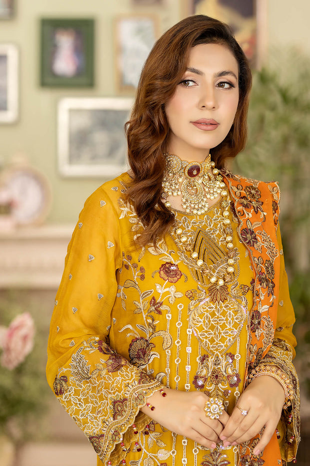 Embroidered Pakistani Salwar Kameez Dupatta in Chiffon Fabric