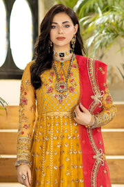 Embroidered Pakistani Wedding Dress in Net Frock Style Online