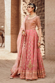Embroidered Pink Anarkali Frock Pakistani Wedding Dresses
