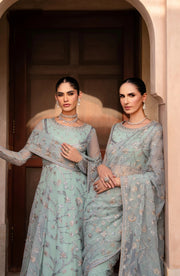 Premium Embroidered Pakistani Party Dress in Raw Silk