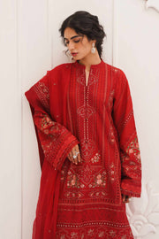 Embroidered Red Pakistani Salwar Kameez Party Dress