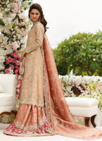 Embroidered Bridal Dress in Rose Gold Color