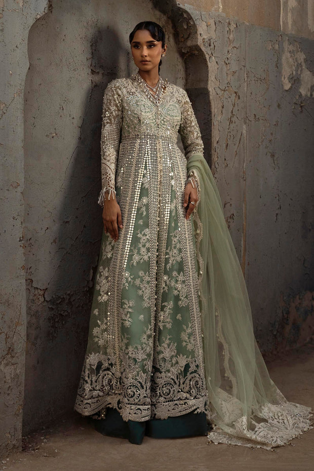 Ethereal Sage Green Pakistani Party Dress