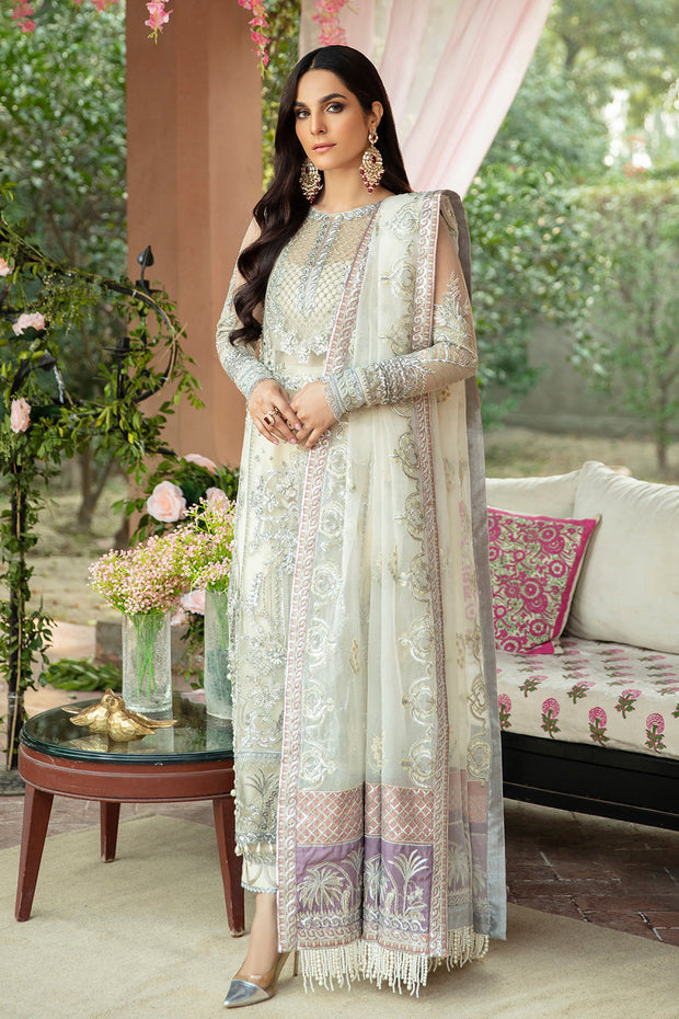 Ethereal White Embroidered Pakistani Wedding Dress Kameez Trousers