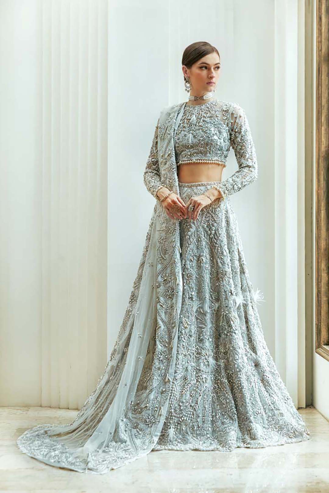 Elegant Baby Pink Pakistani Bridal Dress for Your Day