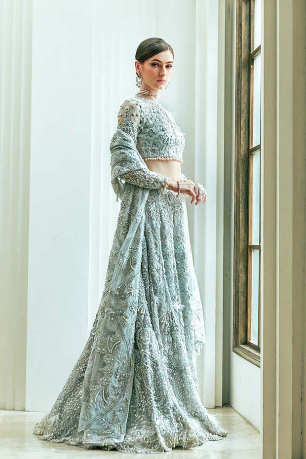 Baby Pink Pakistani Bridal Dress with Intricate Embroidery