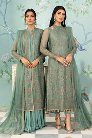 Ferozi Embroidered Pakistani Party Wear Gown Style Sharara Kameez