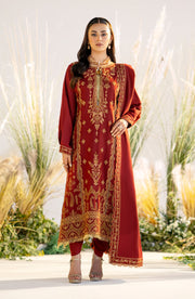Flame Red Embroidered Pakistani Salwar Kameez Dupatta Salwar Suit