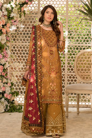 Gold Heavily Embellished Pakistani Salwar Kameez Dupatta Party Dress