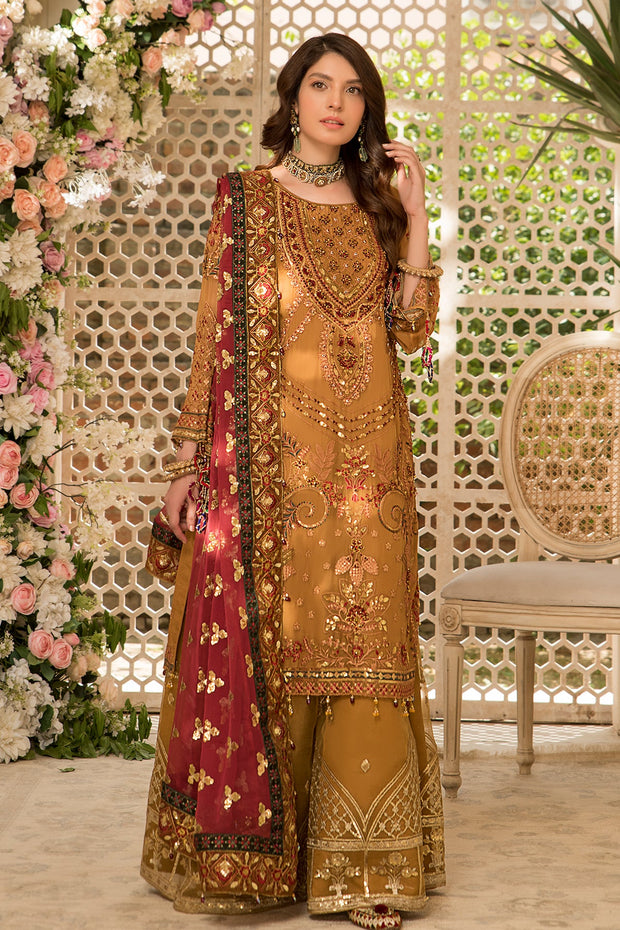Gold Heavily Embellished Pakistani Salwar Kameez Dupatta Party Dress