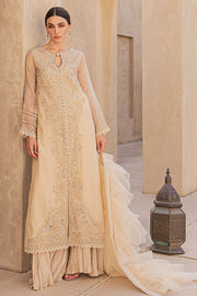 Gold Pakistani Kameez and Crushed Sharara with Dupatta