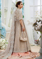 Gold Coral Embellished Pakistani Bridal Dress Gharara