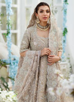 Gold Coral Embellished Pakistani Bridal Farshi Gharara