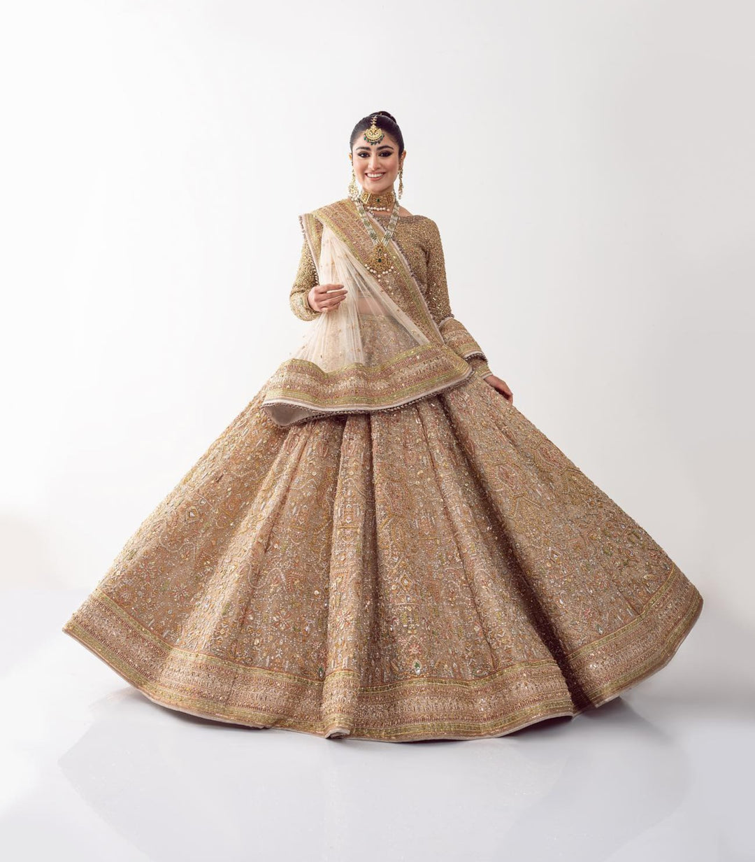 Golden Lehenga Choli with Dupatta Dress