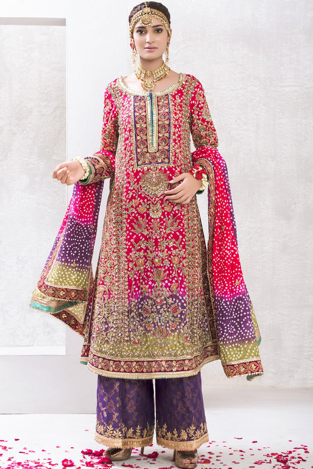 silk chunri dress Brand new chunri silk dress , yellow & red with muqash &gota