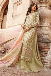 Green Pista Raw Silk Salwar Kameez Pakistani Party Dress
