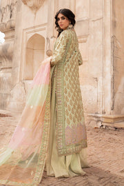 Green Pista Raw Silk Salwar Kameez Pakistani Party Dresses
