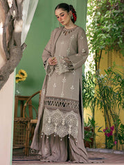 Grey Embroidered Pakistani Sharara Kameez Party Wear Salwar Suit