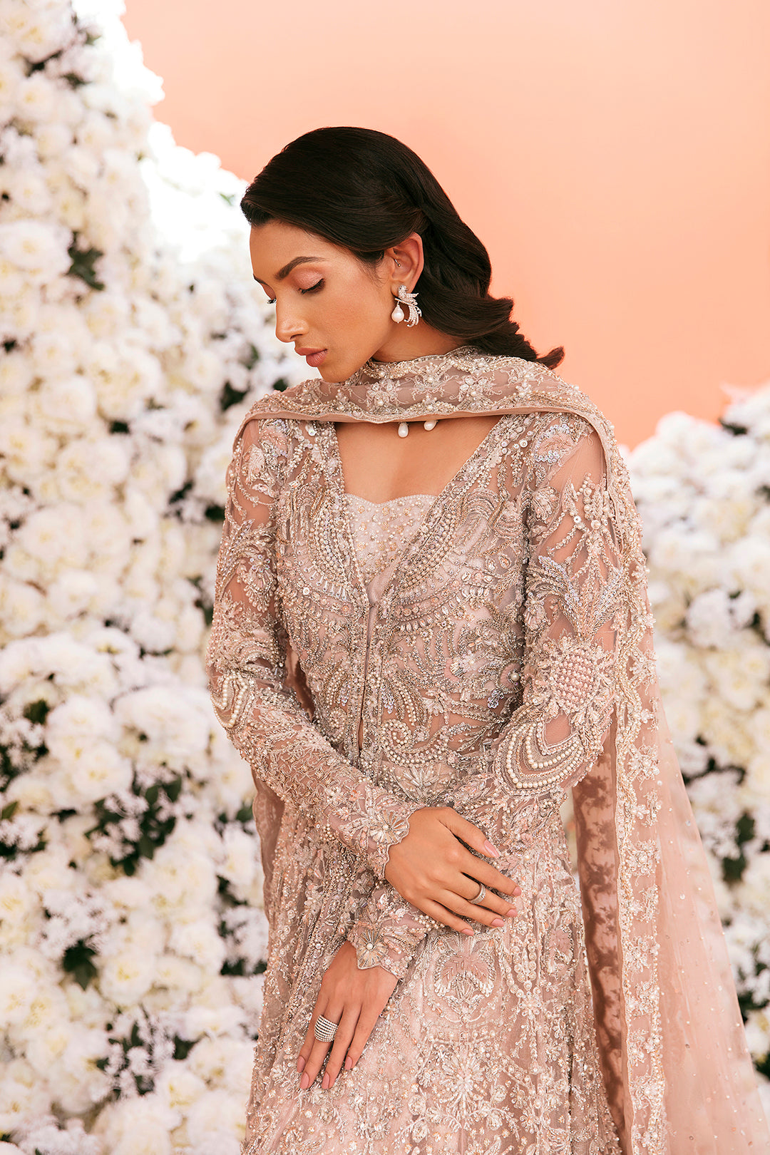 Elegant Pakistani Bridal Dress in Rich Maroon Hue
