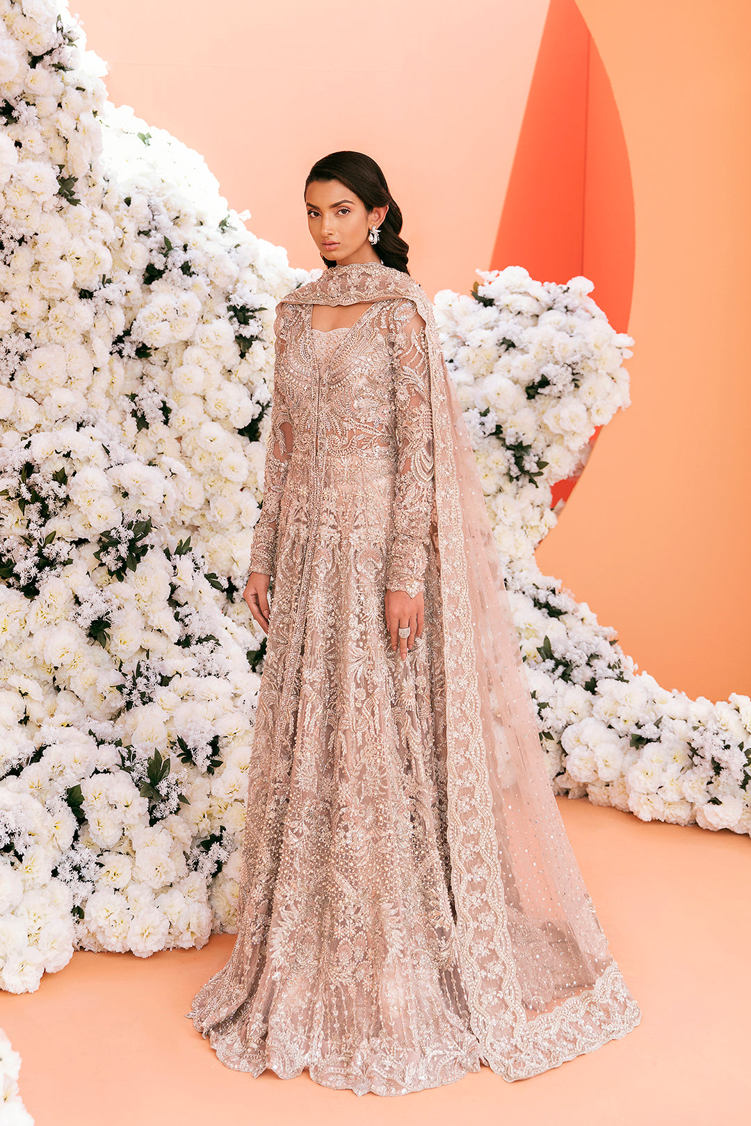 Elegant Pakistani Bridal Dress in Rich Maroon Hue