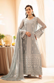 Heavily Embellished Grey Pakistani  Salwar Kameez with Dupatta Dress