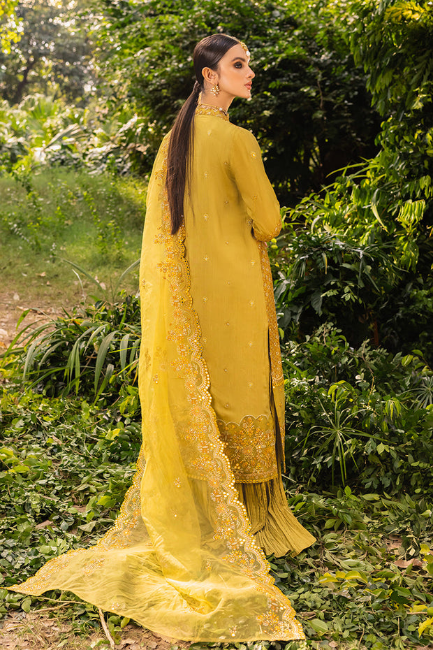 Heavily Embellished Yellow Pakistani Salwar Kameez Dupatta