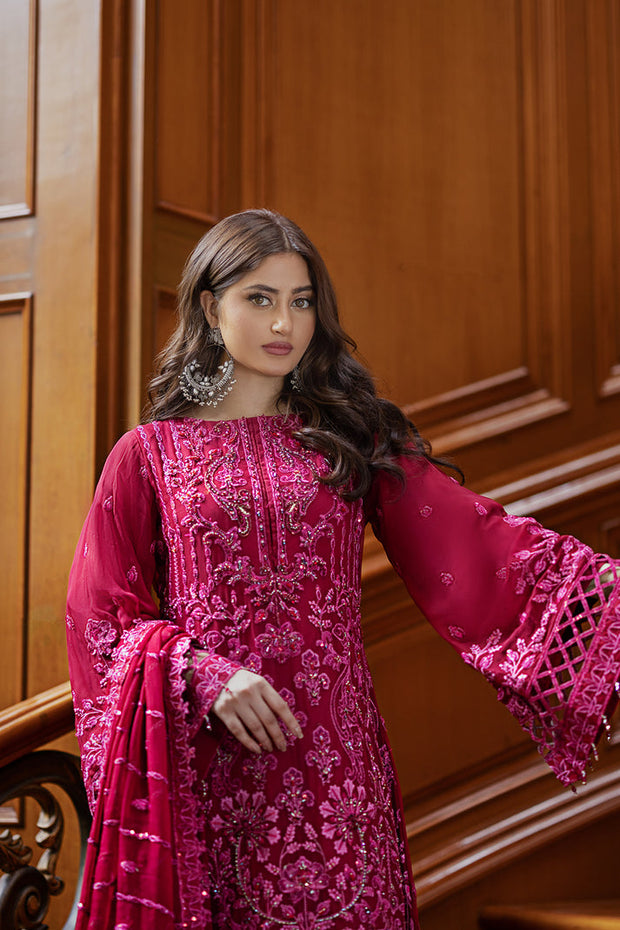 Hot Pink Kameez Trouser Style Pakistani Wedding Dress Online