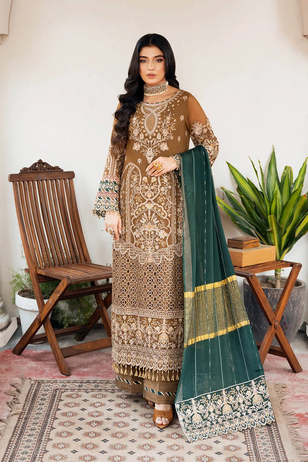 Chiffon Embroidered Gown