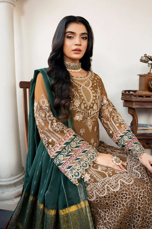 Chiffon Embroidered Gown