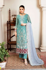 Off White Embroidered Raw Silk Dress Set