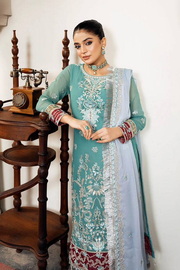 Off White Embroidered Raw Silk Dress Set