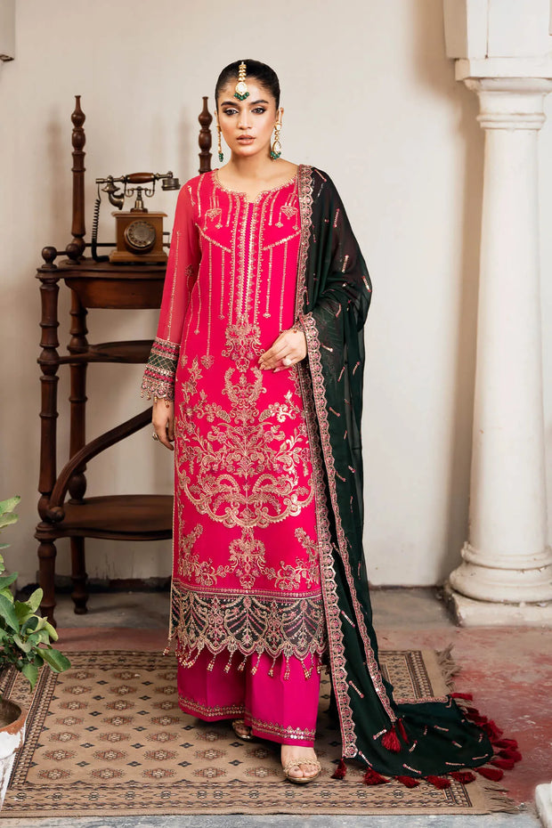 Embroidered Raw Silk Gown With Dupatta 3Be9