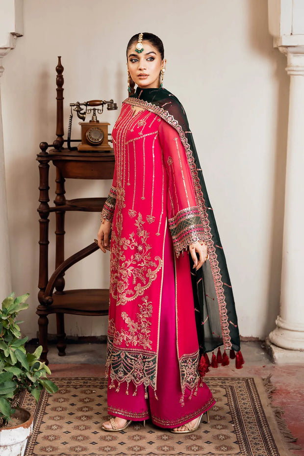 Embroidered Raw Silk Gown With Dupatta 3Be9