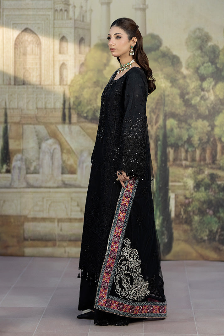 Elegant Black Raw Silk Pakistani Eid Dress